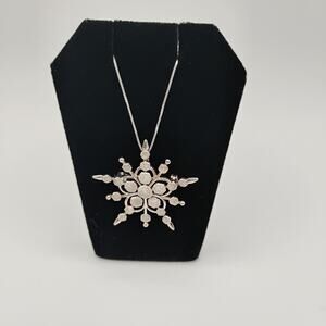 Snowflake Pendant/Brooch Combination on a 24-inch Box Chain